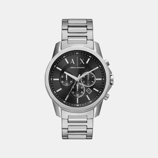 Male Black Stainless Steel Chronograph Watch AX1720