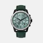 Armani Exchange Round Green Chronograph watch