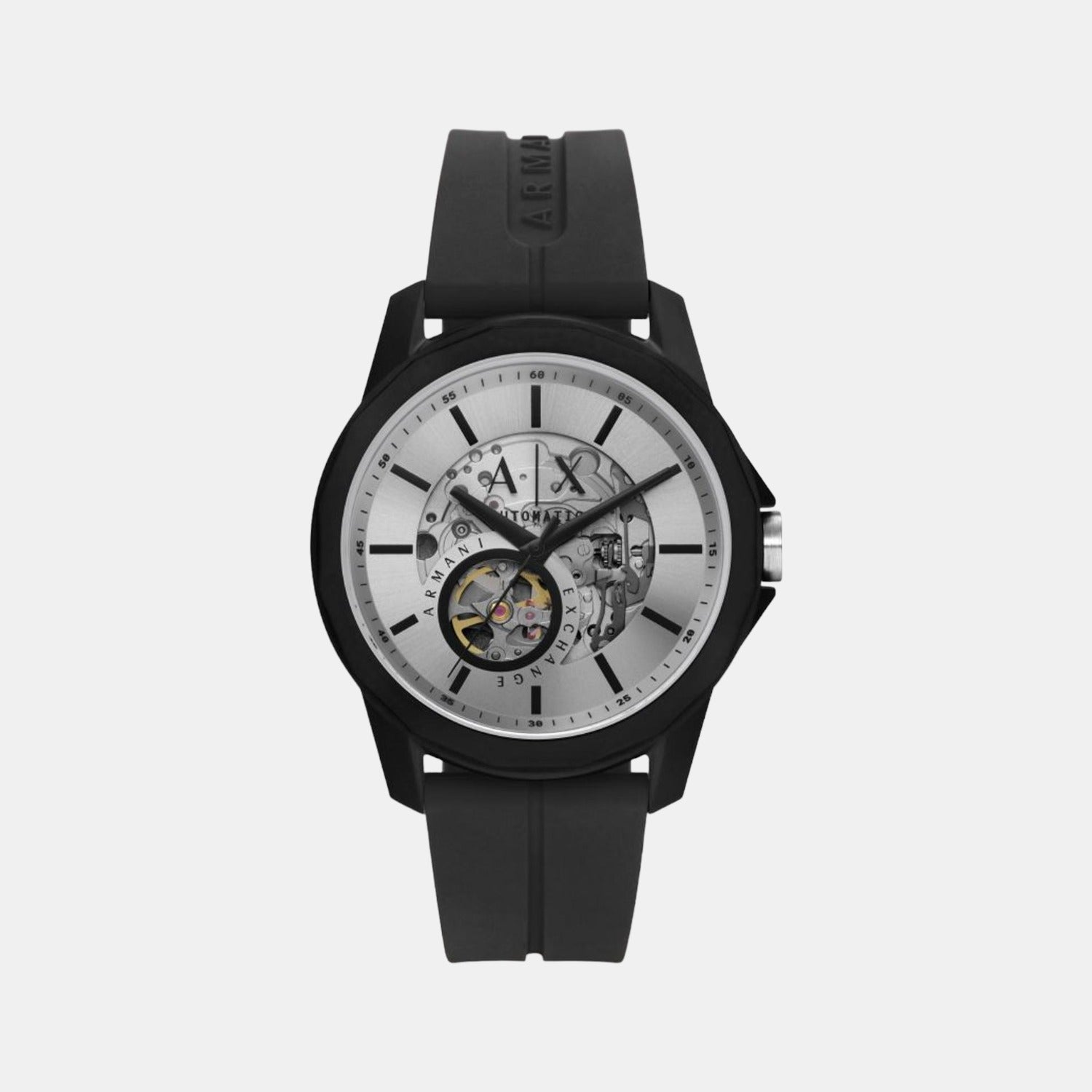 Armani Exchange Men Automatic Silver Dial Analog Silicone Watch AX1726 ...