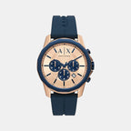 Armani Exchange Round Rose Gold Chronograph watch