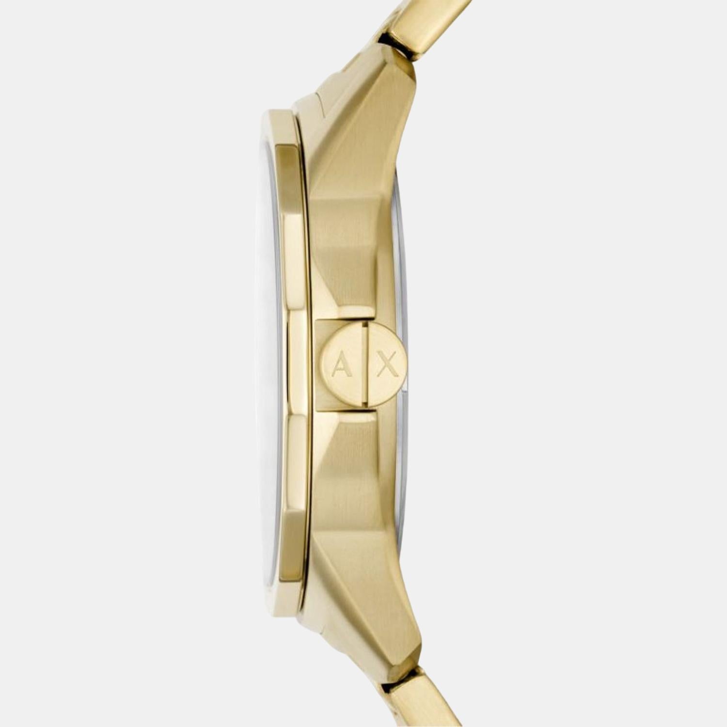 Armani Exchange Men Round Gold watch