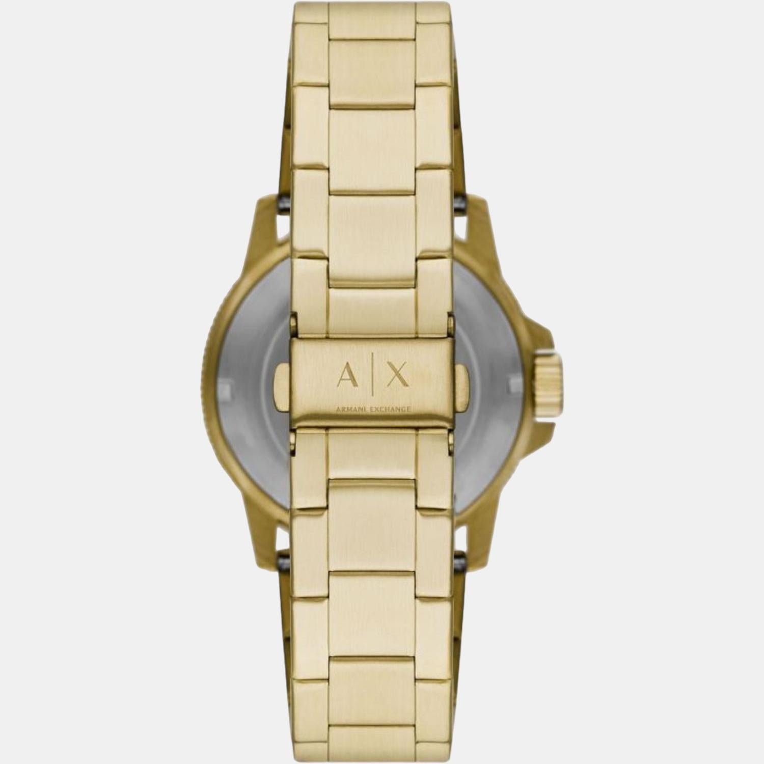 Armani Exchange Men Round Gold watch