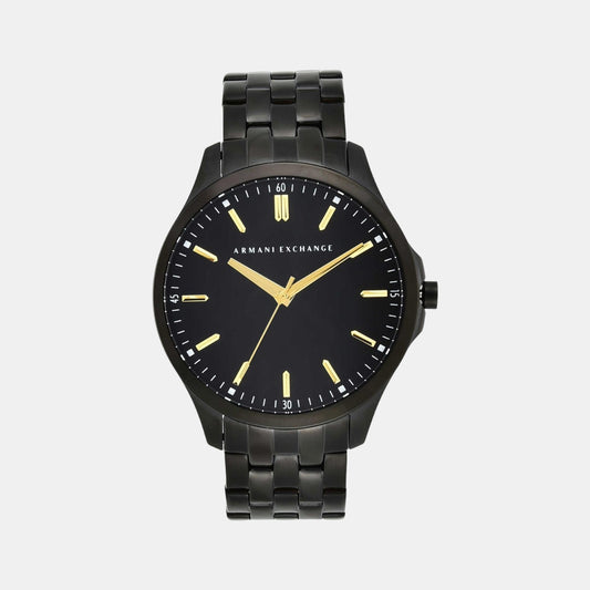 Male Black Analog Stainless Steel Watch AX2144