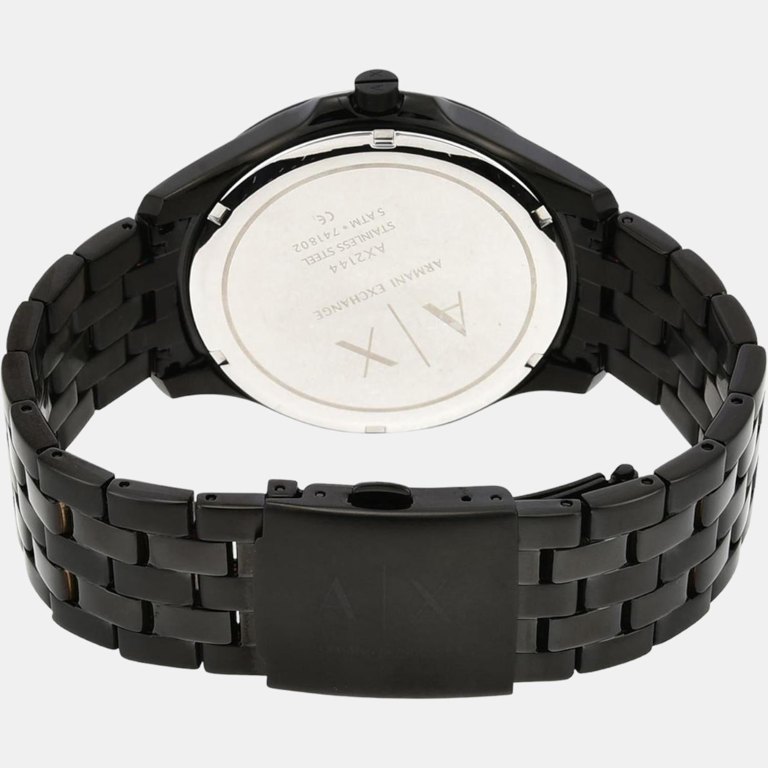 Armani Exchange Male Black Analog Stainless Steel Watch Armani