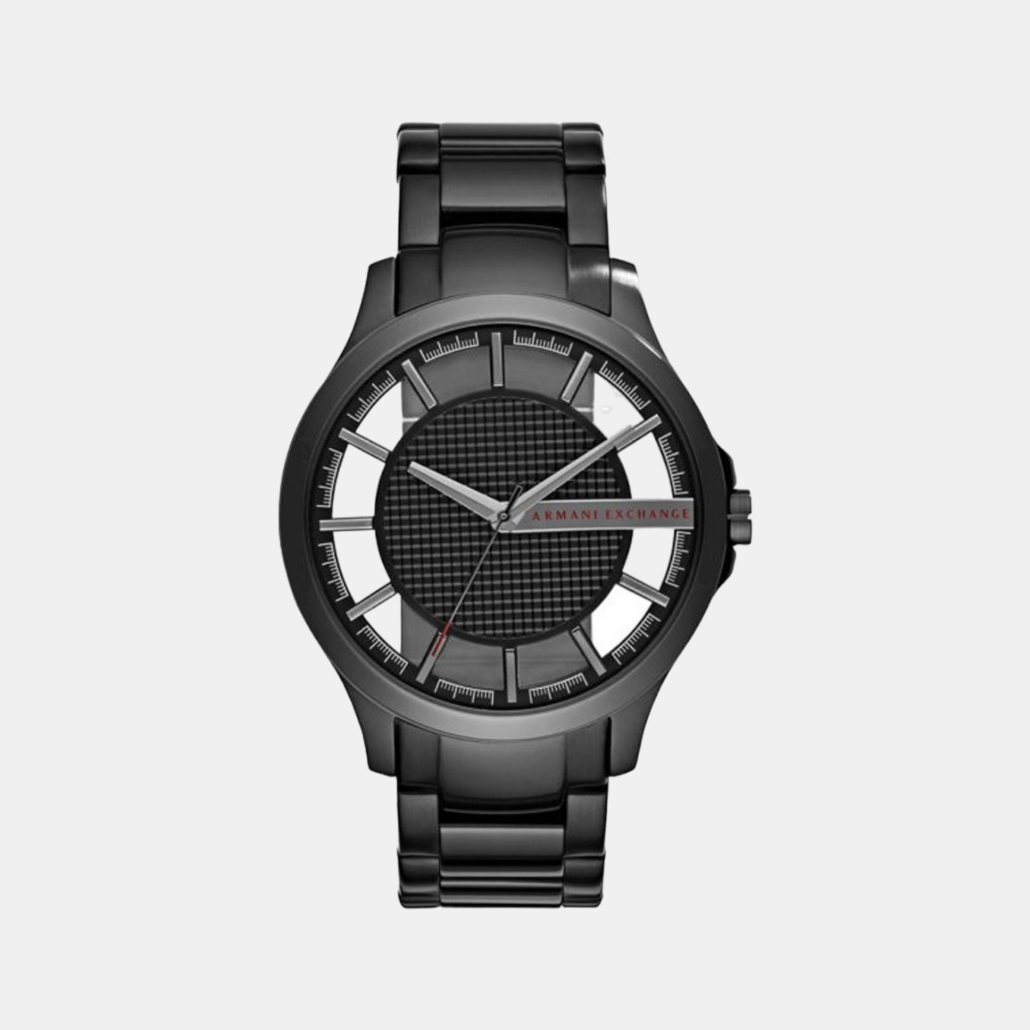 Armani exchange men's clearance black stainless steel watch