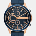Armani Exchange Men Round Blue watch