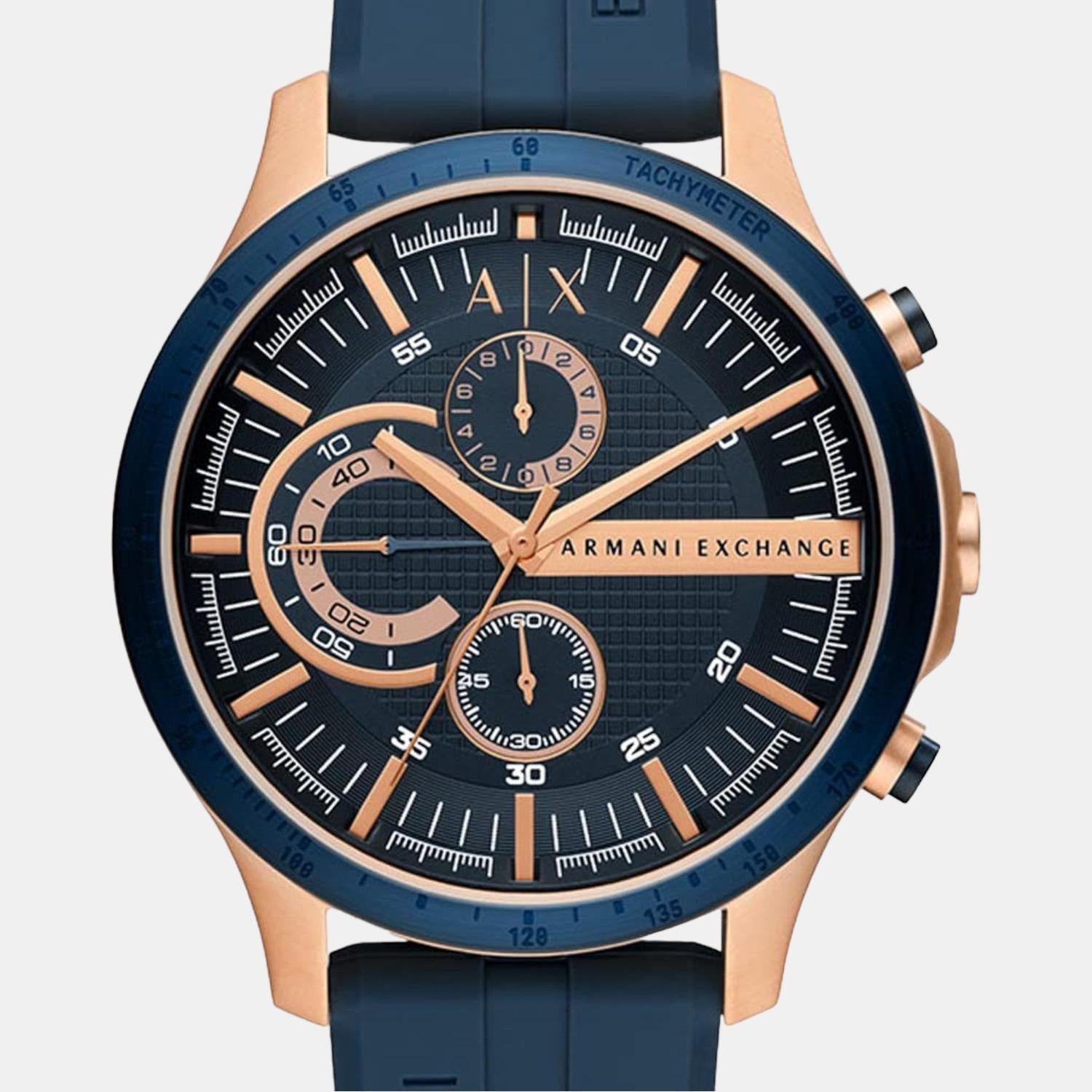 Armani Exchange Men Round Blue watch