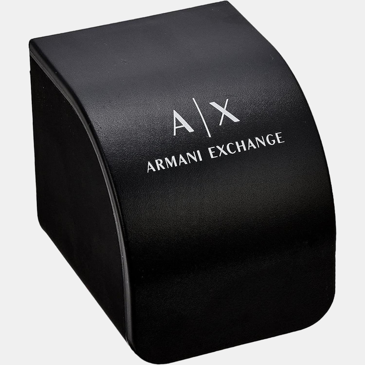 Armani Exchange Male Blue Quartz Leather Chronograph Watch