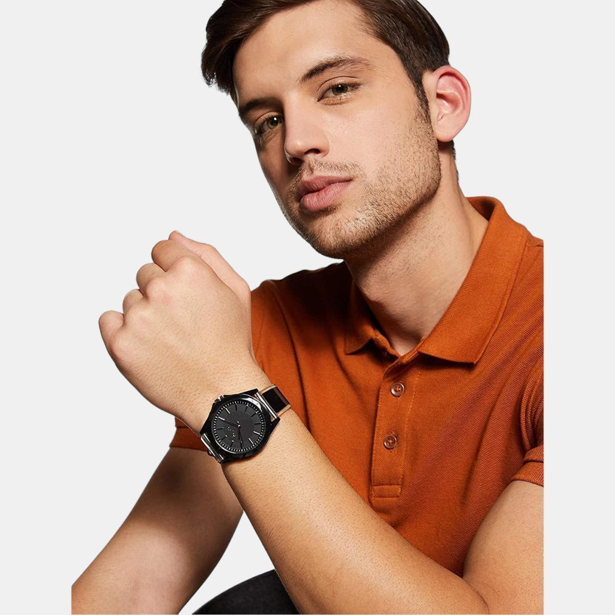 Armani Exchange Round Black Analog watch