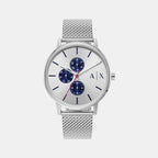 Armani Exchange Round Silver Chronograph watch