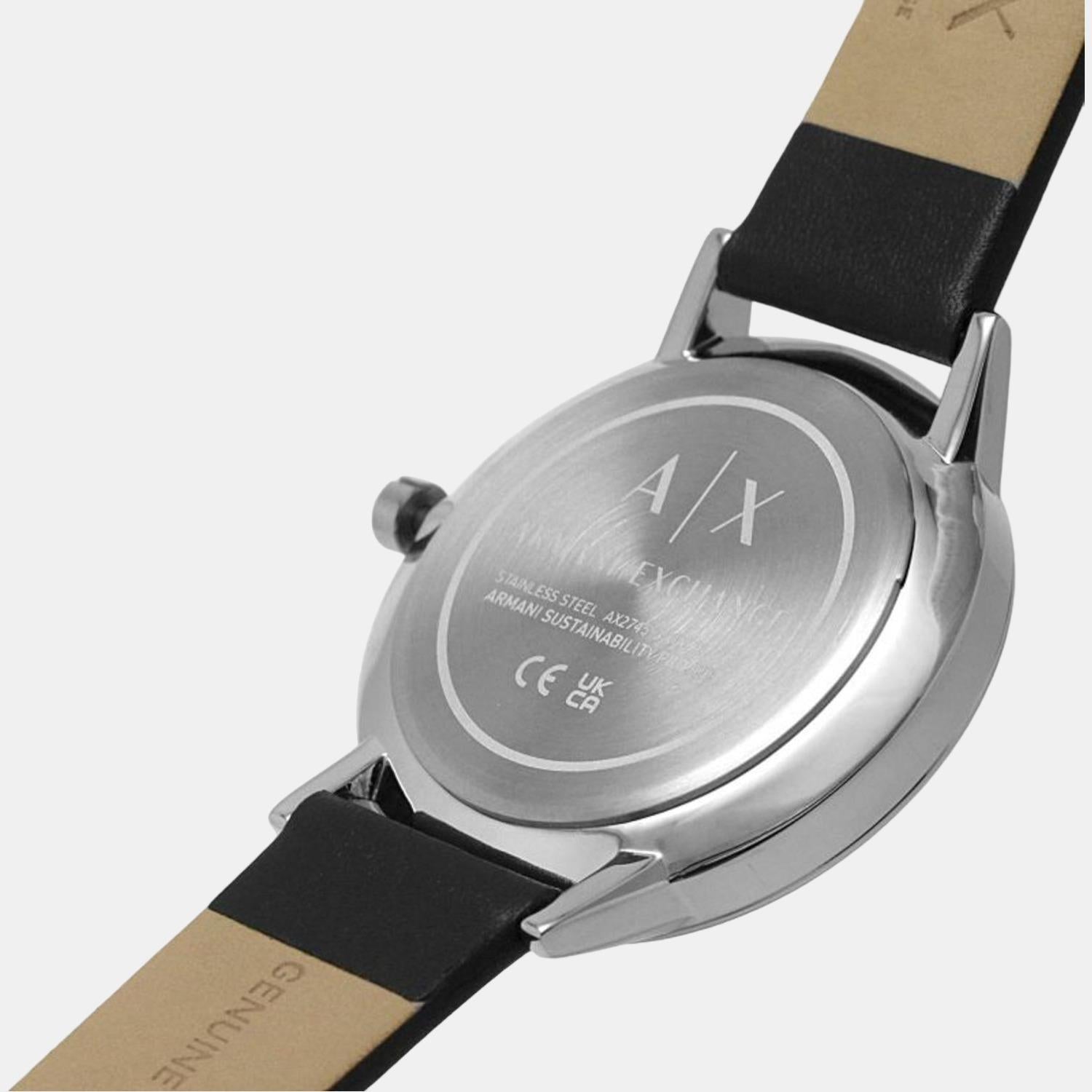 Armani Exchange Three-Hand Brown Leather Watch - AX2706 - Watch Station