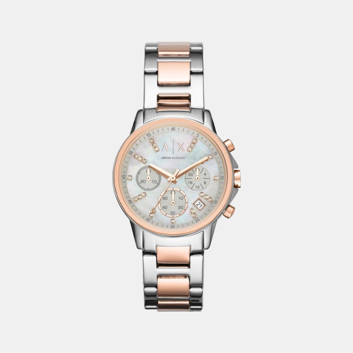 Armani Exchange Round Mother Of Pearl Chronograph watch