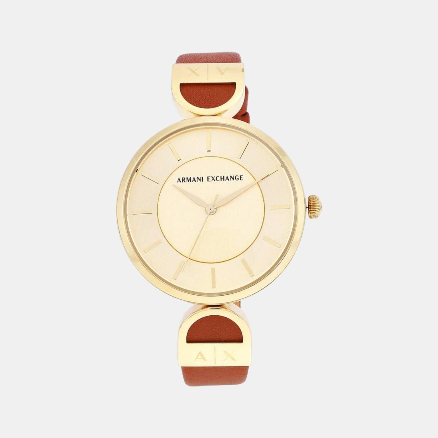 Female Gold Analog Leather Watch AX5324