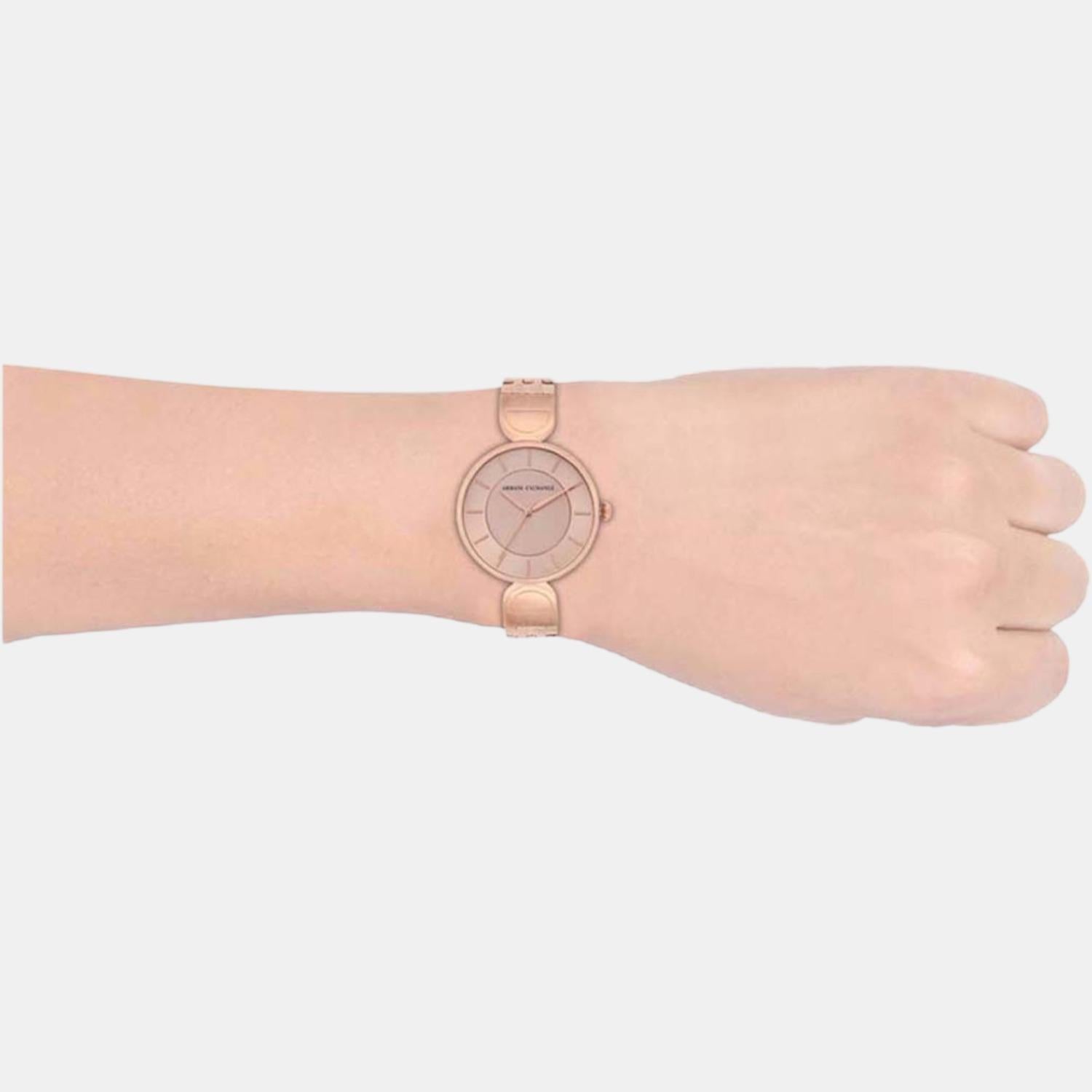 Armani Exchange Female Rose Gold Analog Stainless Steel Watch