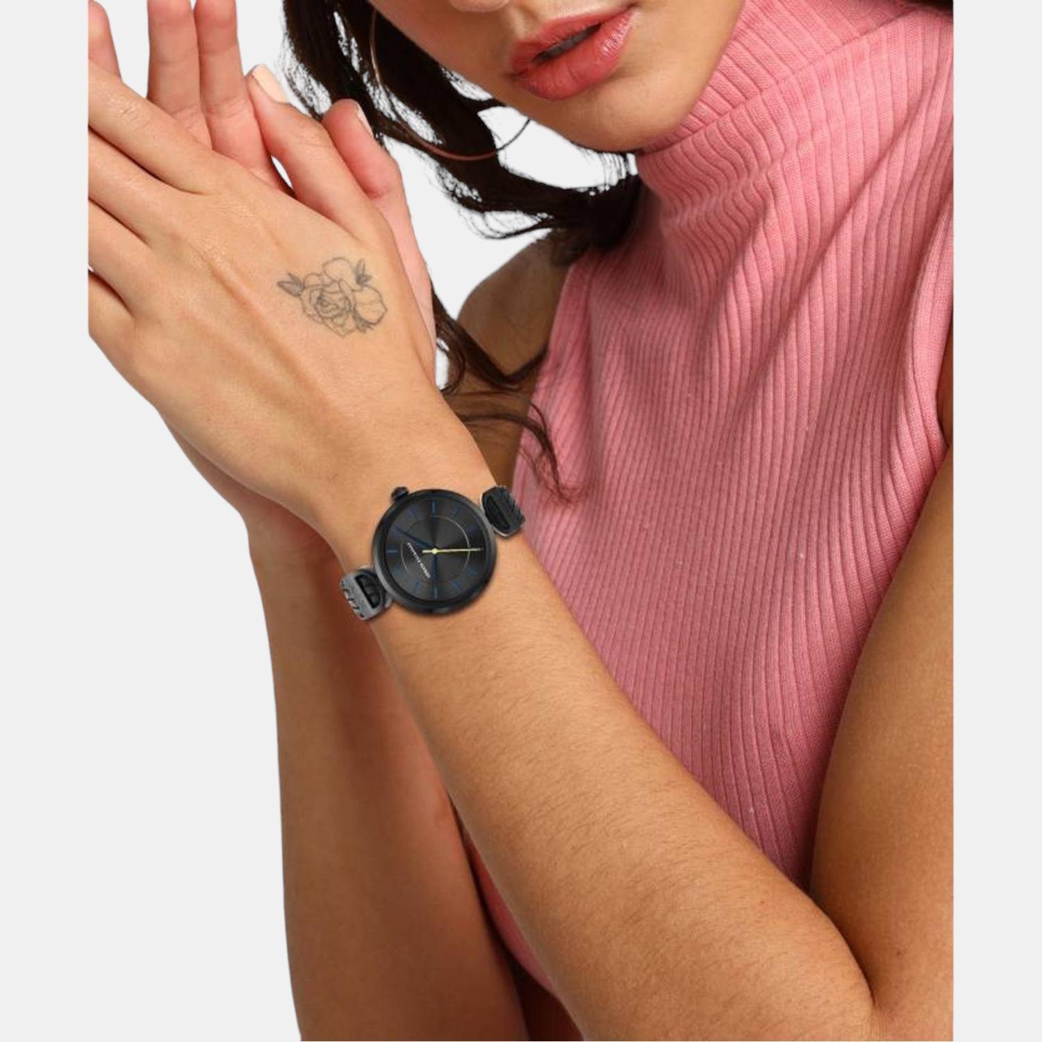 Armani Exchange Women Round Black watch