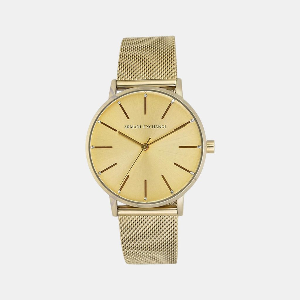 Armani Exchange Round Gold Analog watch