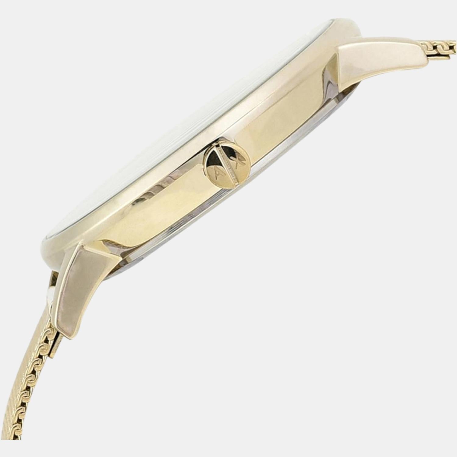 Armani Exchange Women Round Gold watch