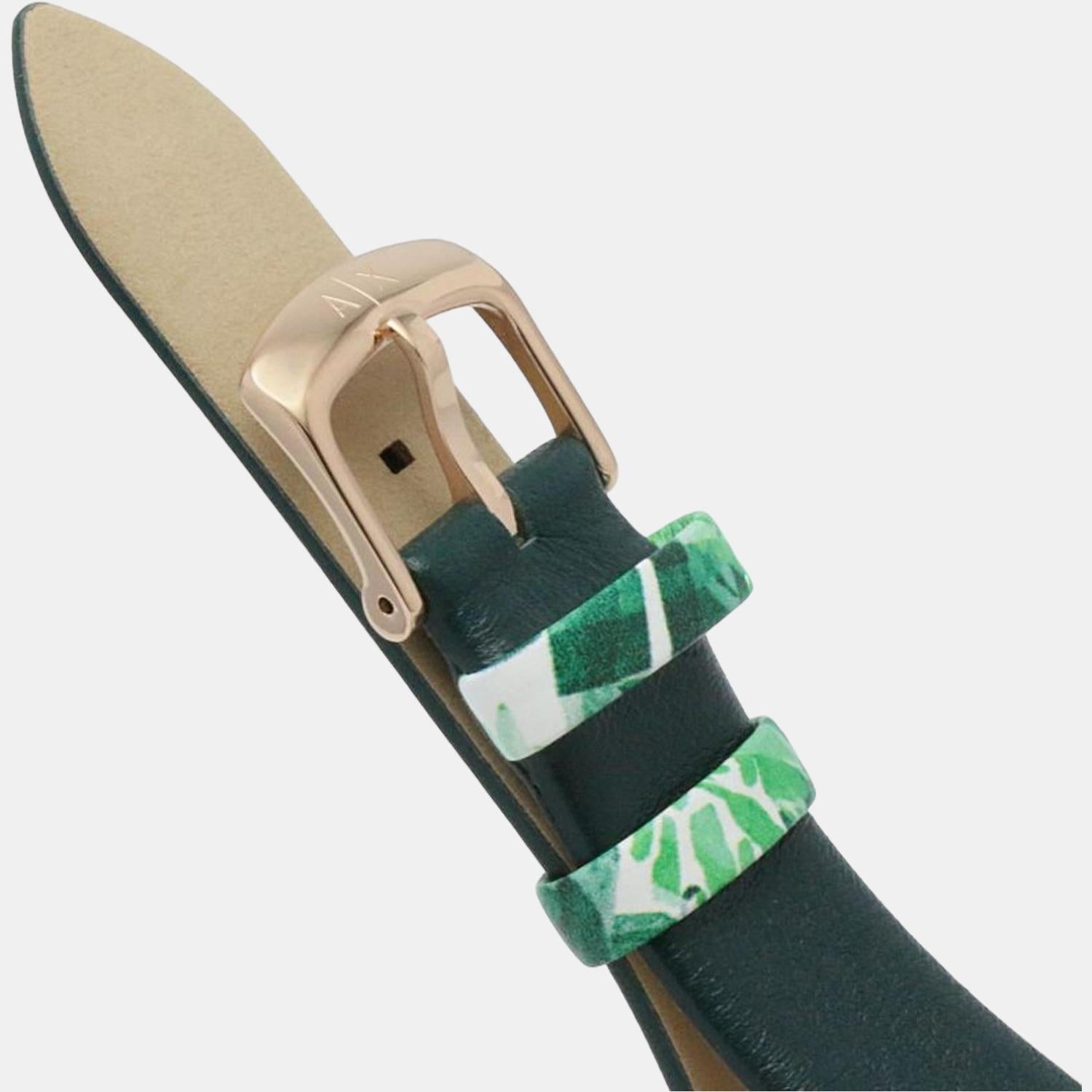 Armani Exchange Leather Rose Gold watch