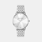 Armani Exchange Round Silver Analog watch