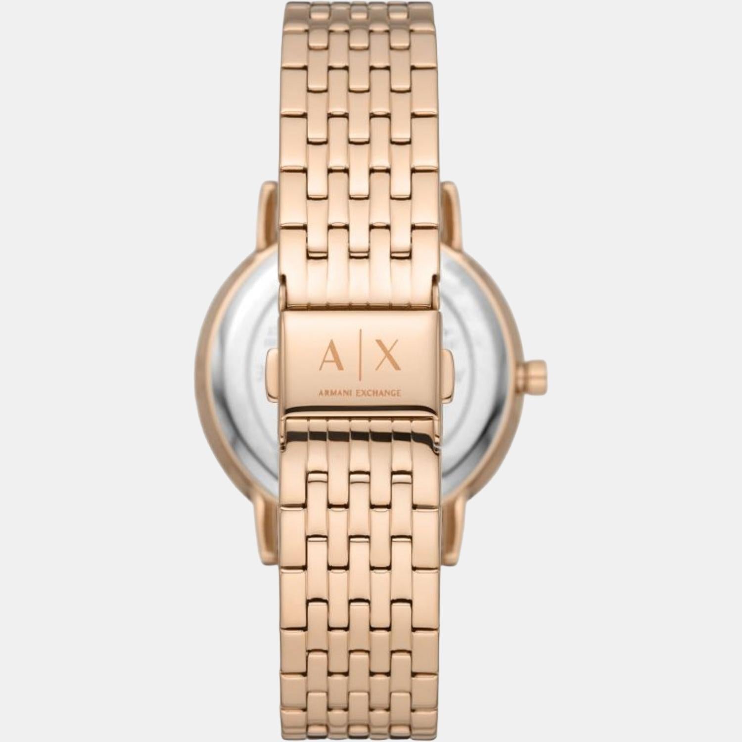 Armani exchange rose shop gold watch ladies