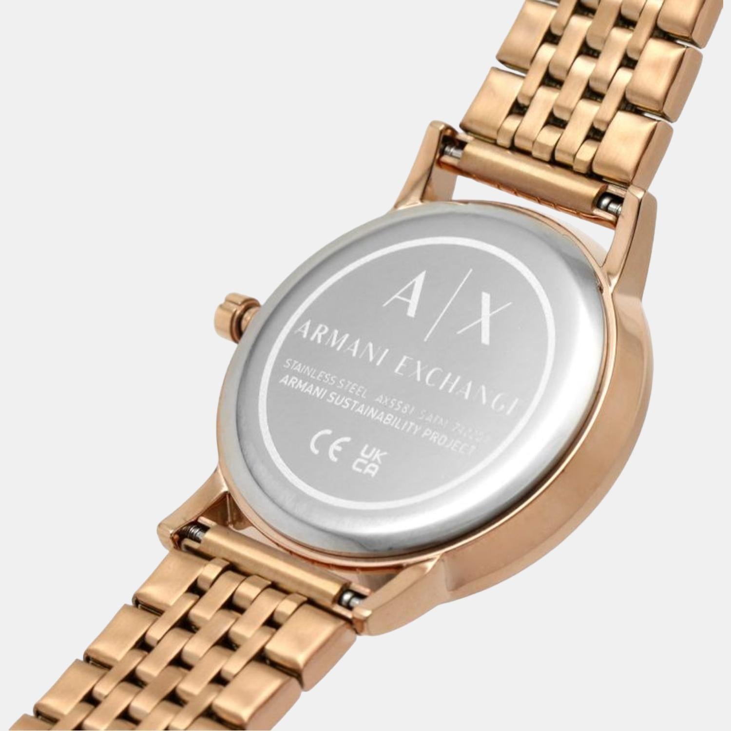 Armani exchange rose hot sale gold watch