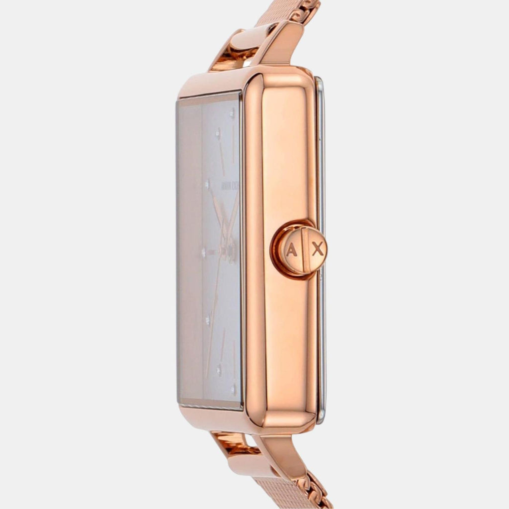 Armani Exchange Women Square Rose Gold watch