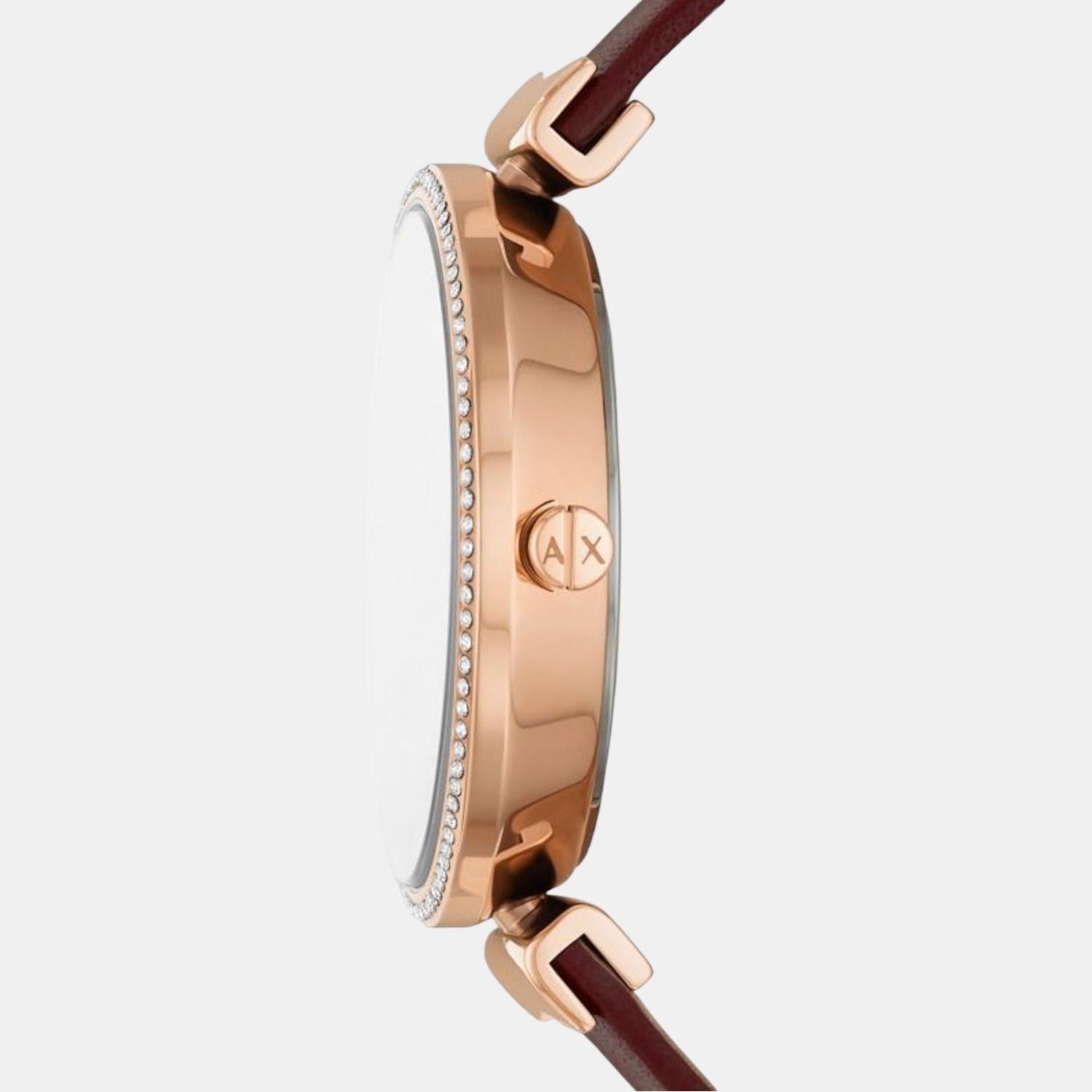 Armani Exchange Women Round Rose Gold watch