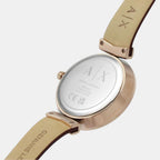 Armani Exchange Leather Rose Gold watch
