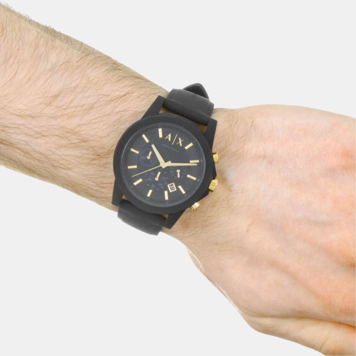 Male Black Chronograph Watch AX7105