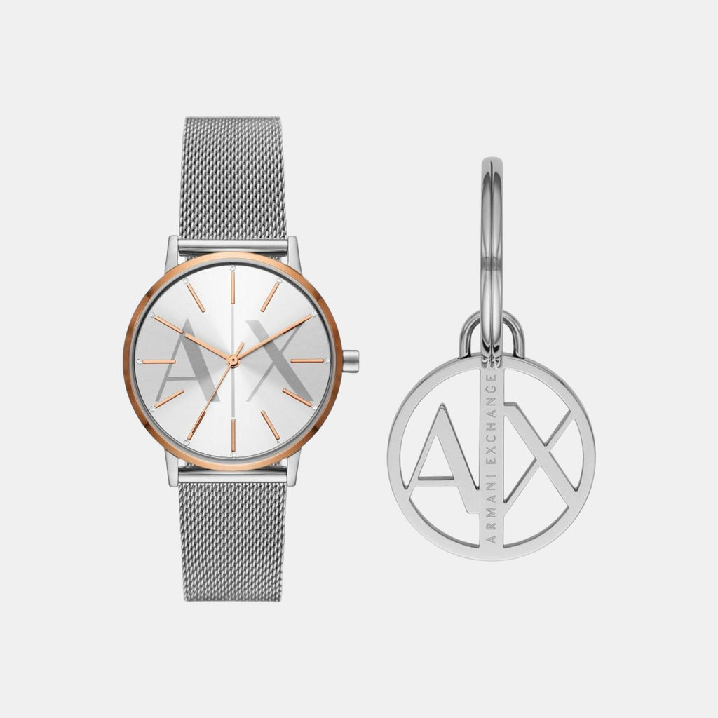 Armani Exchange Round Silver Analog watch