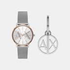 Armani Exchange Round Silver Analog watch