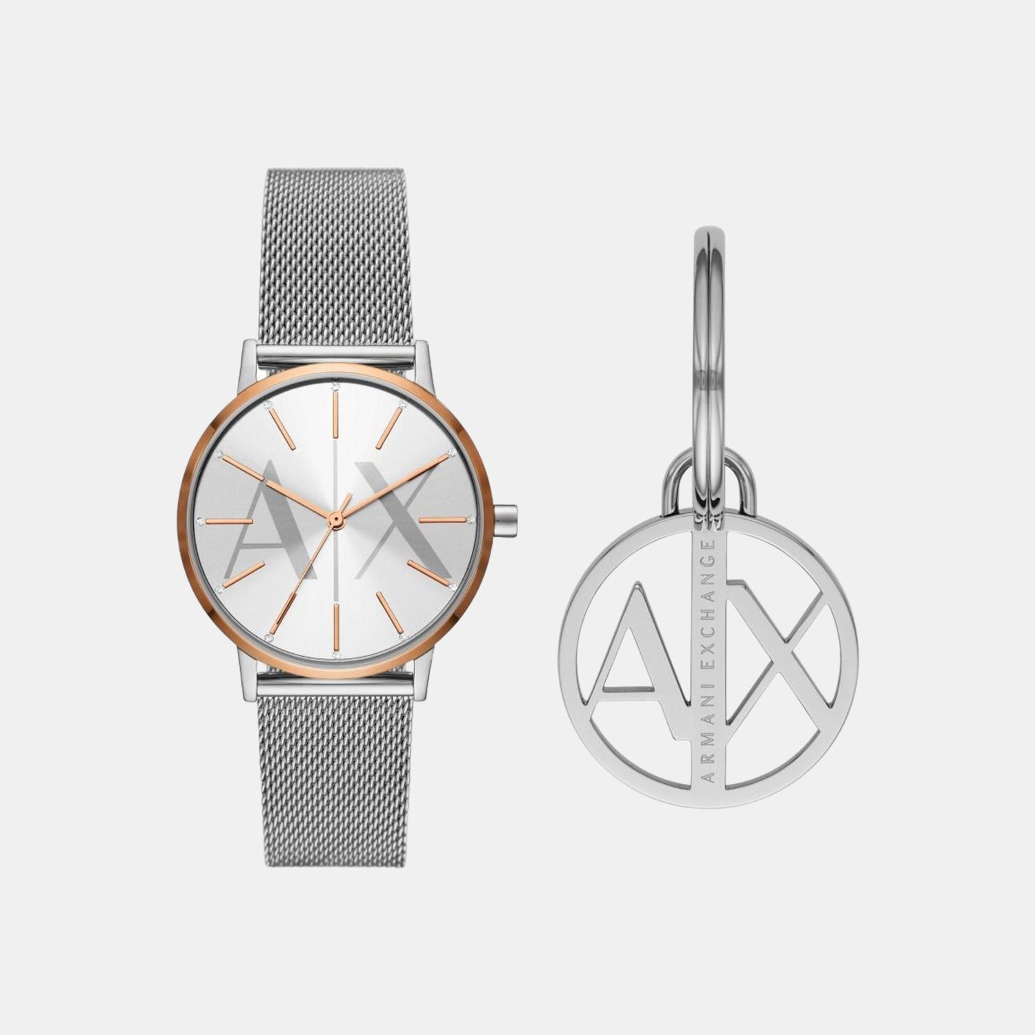 Armani Exchange Round Silver Analog watch