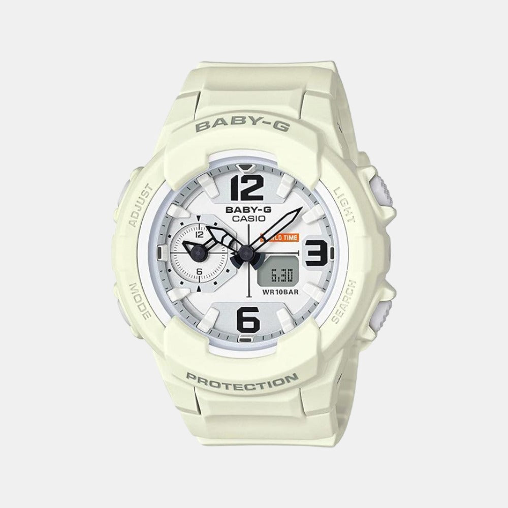 Casio Round White Analog-Digital watch