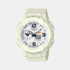 Casio Round White Analog-Digital watch