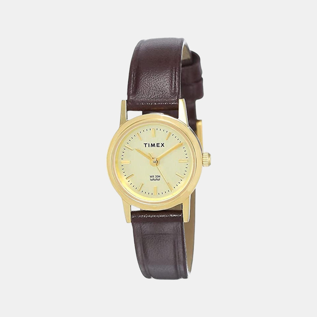 Timex Round Champagne Analog watch