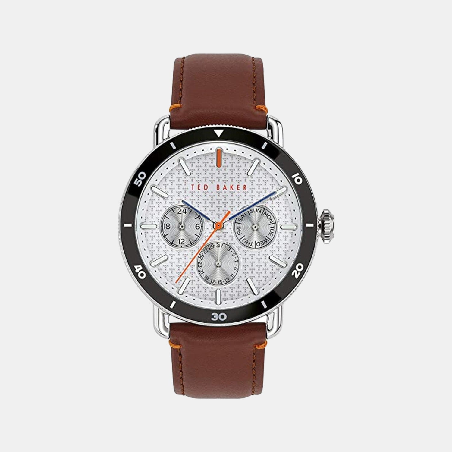 Male Silver Leather Chronograph Watch BKPMGS002