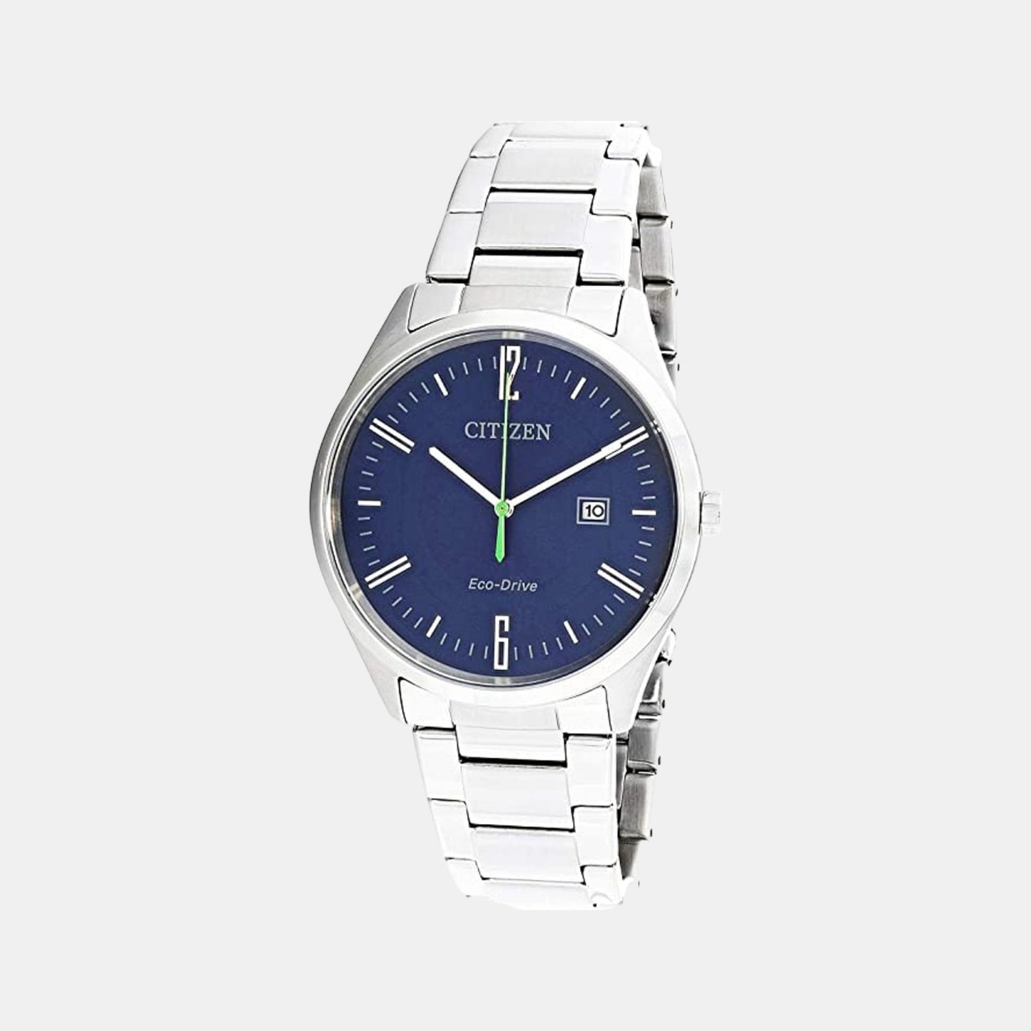 Male Blue Analog Stainless Steel Eco-Drive Watch BM7350-86L