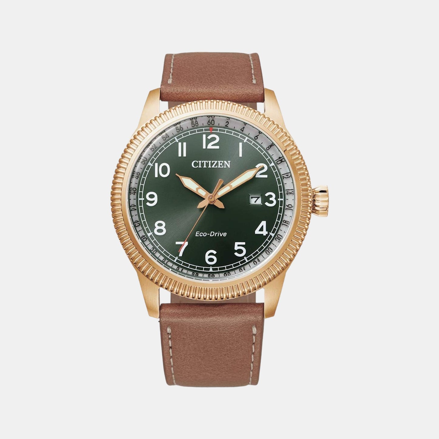 Male Green Analog Leather Watch BM7483-15X