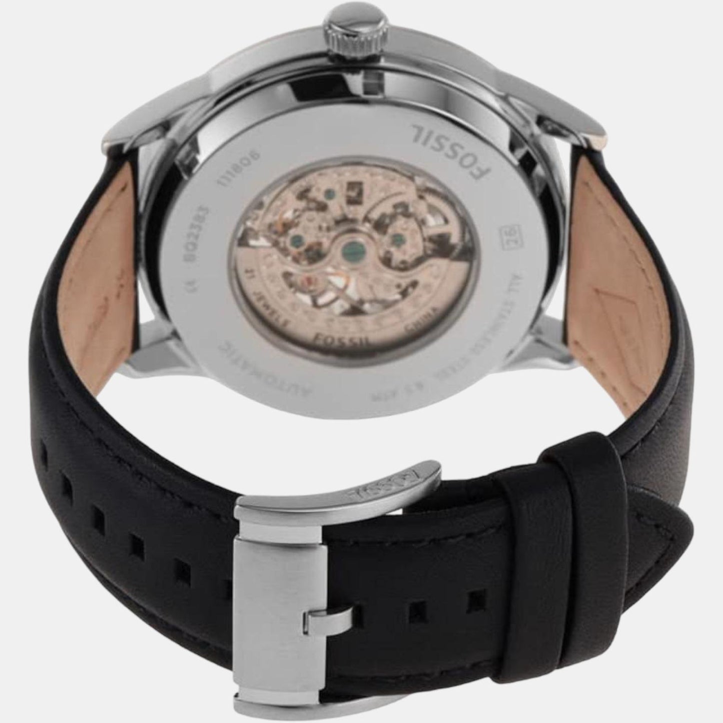 Male Black Analog Automatic Leather Watch BQ2383