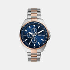 Fossil Round Blue Chronograph watch