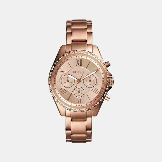 Female Rose Gold Stainless Steel Chronograph Watch BQ3377