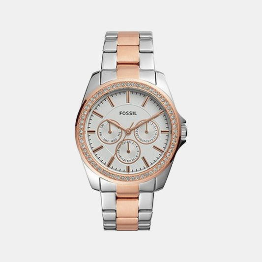 Female Silver Stainless Steel Chronograph Watch BQ3420