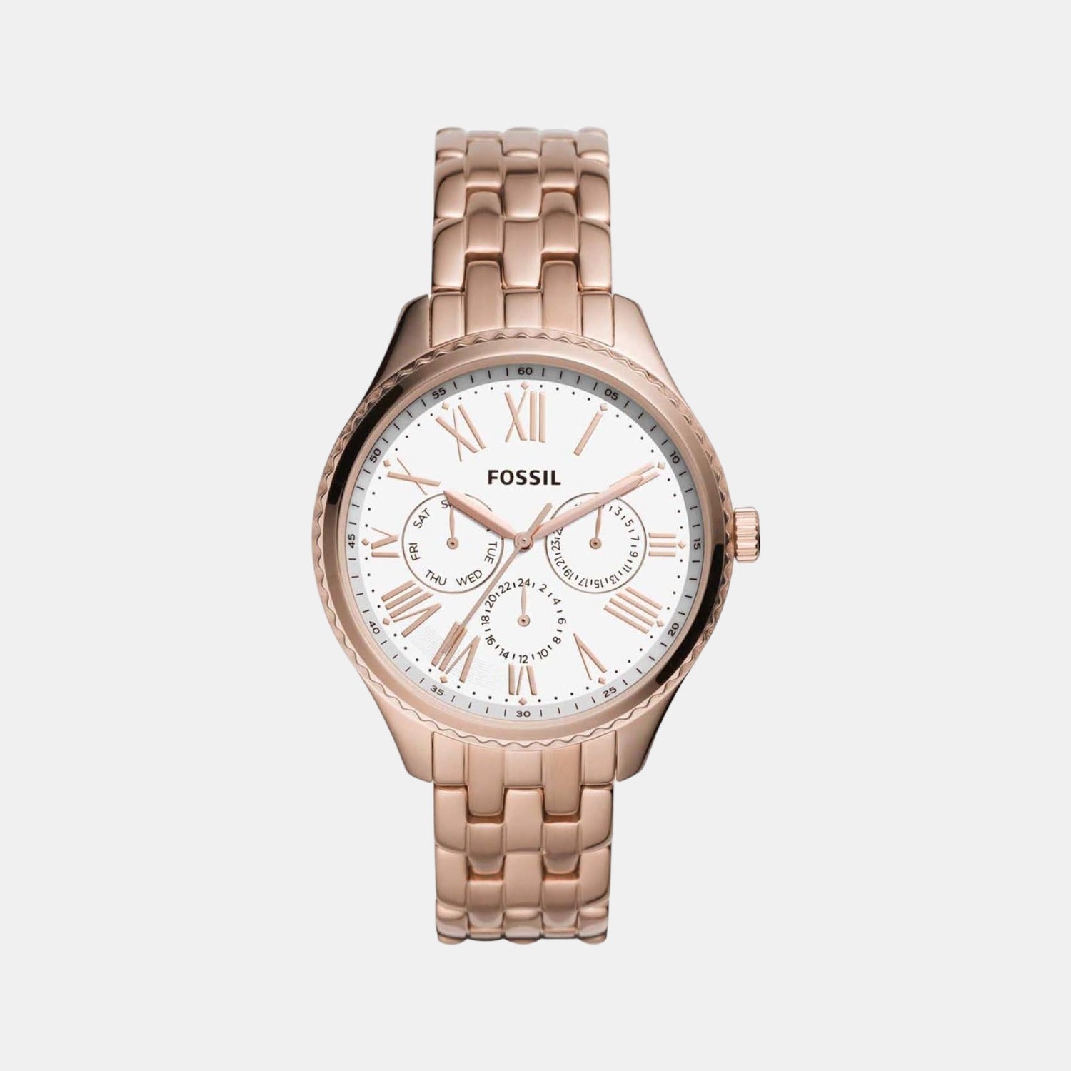 Fossil Round White Chronograph watch