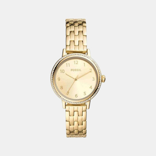 Female Gold Analog Stainless Steel Watch BQ3655