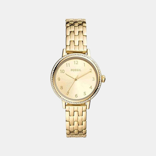 Female Gold Analog Stainless Steel Watch BQ3655I