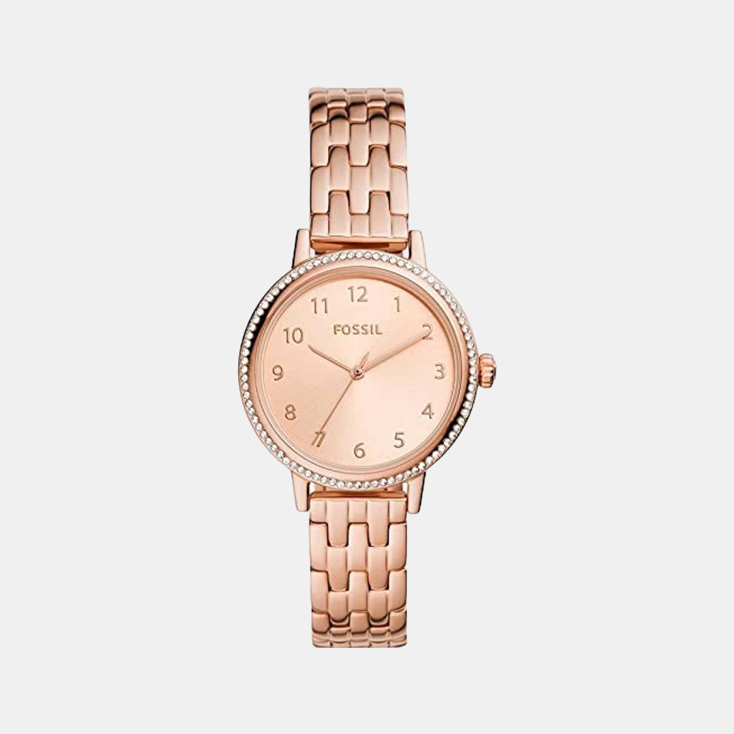 Fossil rose gold watch with diamonds hotsell