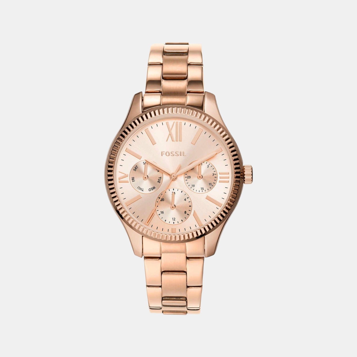 Fossil Rose Gold Stainless Steel Watch Fossil Rye Women Quartz