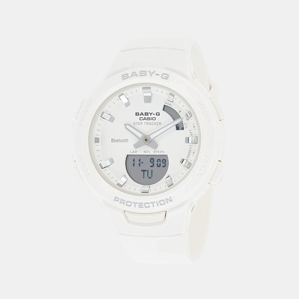 Casio Round White Analog-Digital watch