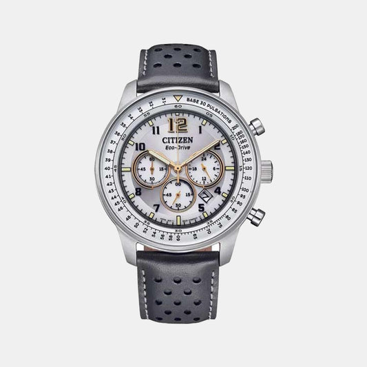 Male Grey Leather Chronograph Watch CA4500-24H