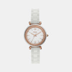 Fossil Round White Analog watch